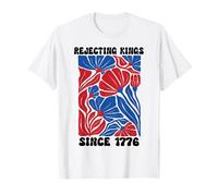 People Rejecting Kings Since 1776 Floral No Kings in America Maglietta
