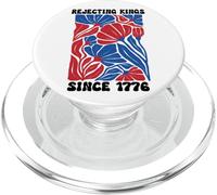 People Rejecting Kings Since 1776 Floral No Kings in America PopSockets PopGrip per MagSafe