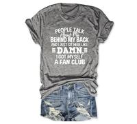 People Talk About Me Behind My Back Shirts Womens Funny Letter Print Short Sleeve Graphic Tee Summer Novelty Tops