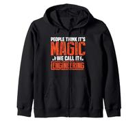 People Think It's Magic We Call It Engineering Engineer Felpa con Cappuccio