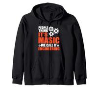 People Think It's Magic We Call It Engineering Engineer Felpa con Cappuccio
