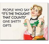 People Who Starve Say " It's The Thought Che Cifre " Large Divertente Metallo