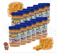 PEO's 12 x 510 g di burro di arachidi Crunchy | Burro naturale Peanut da noccioli di arachidi tostati | Gusto delizioso | Confezione risparmio da 12 pezzi