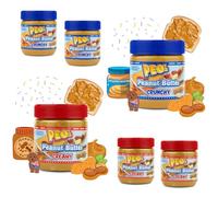 Peo's Peanut Burro Crunchy & Cremoso 3 pezzi - Burro di arachidi naturale 6 x 340 g confezione risparmio - finemente arrostito