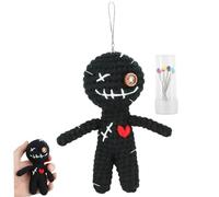 Peosaard Bambola Voodoo, Bambole Voodoo, 5 Divertenti Bambole All'uncinetto con Aghi e Corda Per Appendere, Ornamenti Positivi Ispiratori per Amici Colleghi, Decorazioni di Halloween, Maledizione