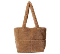 Peosaard Borsa tote imbottita, Borsa tote in peluche in pelliccia semplice di capacità per le donne carina pelliccia sintetica invernale Spalla imbottita calda per caffè ragazza invernal