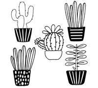 Peosaard Cactus Metal Wall Arts, 5 pezzi a tema le Metal Cactus MODERN MOLTIVI Decori a parete per la casa Office bagno (nero)