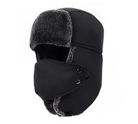 Peosaard Cappello Russo, Cappelli Invernali per Donne e Uomini, Cappello Invernale Trapper, Sottogola con paraorecchie e Maschera Antivento, Trapper