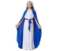 Peosaard Costumi biblici, costumi biblici per bambini, il costume di Jesus include gonna con mantello, velo bianco e cintura, costume di Natale religioso per il cosplay di Natale