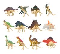 Peosaard Figure di Dinosauri realistici, Mini Figure di Dinosauri 24 Pezzi/Set Scheletri per Bambini Giocattoli Colorati fossili di Ossa realistiche, Mini