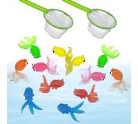 Peosaard Giocattolo da Bagno per Bambini, Set di Giochi per la Pesca per Bambini 14 Pezzi da Bagno Giocattoli da in Piscina Giochi per la Spiaggia d'Acqua della Doccia da, Pesce di plastica
