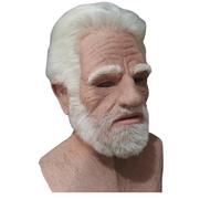 Peosaard Halloween Latex Human Wrinkle Face Mask, Old Man Full Head Mask, Halloween Cosplay Teste per gli oggetti di scena di giochi per feste