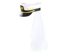 Peosaard Hen Party Cappello, Capone Capitano della sposa con Capitano nautico per la festa della festa marina Marina velo per Wedding Bridal Bachelorette Style 2, sposa