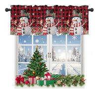 Peosaard Mantovana di Natale, tende da cucina natalizia 54x18in fiocchi di neve per neve corto mantovana di natale con bordo tasca per cucina mantovani per camera da letto, cortina di Natale