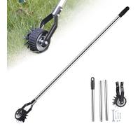 Peosaard Manuale Lawn Edger, Strumento per Prato Edger, Manuale da 53, 2 Pollici con 3 sezioni in Acciaio Inossidabile, Strumento di Erba Rotante con Ruota per Il Cortile del marciapiede, Erba
