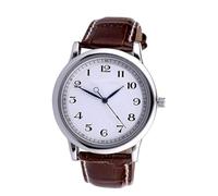 Peosaard Orologi della moda orologio inverso uomini orologio da polso in quarzo orologio in senso antiorario in pelle cinghia nera waterproof watch