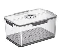 Peosaard Portapane, Contenitori per pane ermetici, Contenitori per registrazione tempi, Scatola visibile con coperchio, impilabili per, 12, 8x6, 9x6 Nero Grigio