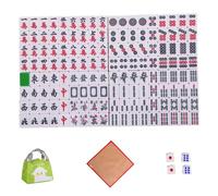 Peosaard Set di tessere Mahjong, set Mahjong, mini gioco da 144 pezzi, carte da viaggio da 1'' 2023, di tessere portatili e leggere con 4 dadi, tovaglia, Mah Jong