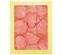 Peosaard Stampo per mini torta, 8 stampi per mini torta, stampo a tema natalizio con pressa per impasto per la cottura delle feste natalizie del Ringraziamento, stampi per dolci