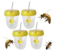 Peosaard Trappola delle, trappole per vespe 4pcs sospesa all'aperto, Killer vespe Riutilizzabile da 3, 7 x4, 7 Pollici, Trappola per calabri di plastica per l'esterno, trappole delle per l'esterno