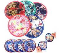 Peosaard Ventola pieghevole, ventola pieghevole 10pcs portatile rotondo portatile compatta elasticità delicata elasticità mano per donne festival da uso quotidiano, pacchetto misto, collapdibile