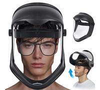 Peosaard Visiera protettiva, Visiera antivento Maschera antiappannamento Maschera protettiva completa Regolabile Traspirante Flippable Resistente alla temperatura del PC