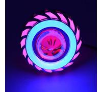 Peowuieu 12v Luce Lampada proiettore Lente LED Diavolo Occhi 30w 1200lm 200000h Doppia Luce diaframma(Rosa e Blu)