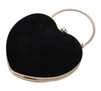 Peowuieu a forma di cuore di sera delle delle di sera delle della catena delle donne di sera dei diamanti del cuore per le nozze del partito (Nero)