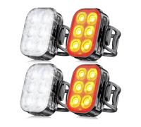 Peowuieu Luci per Bici Ricaricabili Tramite USB per la Guida Notturna, Luci per Bici per la Guida Notturna, Luci Anteriori e Posteriori per Bici