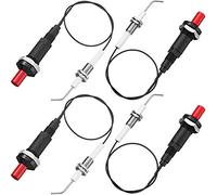 Peowuieu Set di 4 ghiandole propano piezo di ritiro con filettatura in ceramica elettrodi di di ritenzione candele 30 cm per barbecue a gas