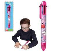 Pepa Pig Penna a sfera per bambini e ragazze, penna retrattile a 6 colori, per ufficio, scuola, studenti, regalo per bambini, bomboniere per bambini dai 3 anni in su
