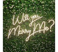 PEPDRO Mi Vuoi sposare? Insegna al Neon Luce Modellante a LED Lettere Luminose Cartello Pannello Acrilico Luce Decorativa al Neon, 50X28cm (Color : Warm White)
