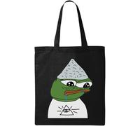 Pepe - Borsa in stagno Illuminati Conspiracy Theorist Meme, cotone ecologico naturale, nero, taglia unica, Nero , taglia unica