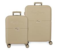 Pepe Jeans Accent 55-70 Cm 116l Trolley Bag 2 Units Beige