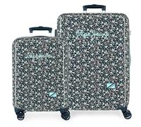 Pepe Jeans Alenka Set di valigie blu 55/68 cm rigida ABS chiusura TSA 104L 6,64 kg 4 ruote doppie bagaglio mano by Joumma Bags, blu, Set di valigie