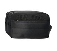 Pepe Jeans Ancor - Beauty case a due scomparti adattabile, nero, 26 x 16 x 12 cm, poliestere 0,38 l by Joumma Bags, Nero, Taglia unica, Beauty case a due scomparti adattabile