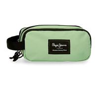 Pepe Jeans Aris - Astuccio triplo 22 x 12 x 5 cm, realizzato in poliestere, dimensioni per zaino e portafoglio, di Joumma Bags, Verde pastello, Astuccio