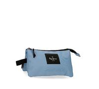 Pepe Jeans Aris - Astuccio triplo 22 x 12 x 5 cm, realizzato in poliestere, dimensioni per zaino e portafoglio, di Joumma Bags, blu cielo, Taglia unica, Astuccio triplo