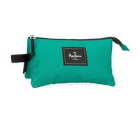 Pepe Jeans Aris - Astuccio triplo 22 x 12 x 5 cm, realizzato in poliestere, dimensioni per zaino e portafoglio, di Joumma Bags, Verde, Astuccio triplo