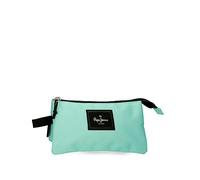 Pepe Jeans Aris - Astuccio triplo 22 x 12 x 5 cm, realizzato in poliestere, dimensioni per zaino e portafoglio, di Joumma Bags, ACQUAMARINA, Taglia unica, Astuccio triplo