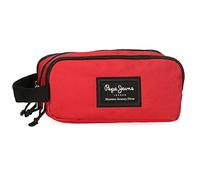 Pepe Jeans Aris - Astuccio triplo 22 x 12 x 5 cm, realizzato in poliestere, dimensioni per zaino e portafoglio, di Joumma Bags, rosso, Talla Unica, Astuccio