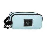 Pepe Jeans Aris - Astuccio triplo 22 x 12 x 5 cm, realizzato in poliestere, dimensioni per zaino e portafoglio, di Joumma Bags, Blu chiaro, Astuccio