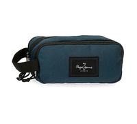 Pepe Jeans Aris - Astuccio triplo 22 x 12 x 5 cm, realizzato in poliestere, dimensioni per zaino e portafoglio, di Joumma Bags, Marino, Astuccio