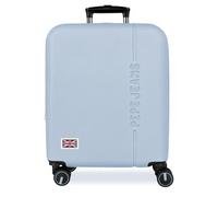 Pepe Jeans Aris Azzurro Valigia da Cabina 40x55x20 cm Rigido ABS Lucchetto a Combinazione Integrato 37L 2.6kg 4 Doppie Ruote Estensibile Bagaglio a Mano di Joumma Bags