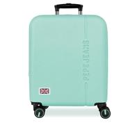 Pepe Jeans Aris Blu Turchese Valigia da Cabina 40x55x20 cm Rigido ABS Chiusura a Combinazione Integrata 37L 2.6kg 4 Doppie Ruote Bagaglio a Mano di Joumma Bags