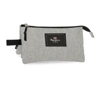 Pepe Jeans Aris Evergreen Astuccio Triplo Grigio 22x12x5 cm Poliestere by Joumma Bags