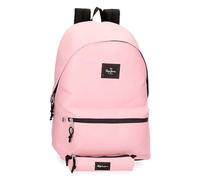 Pepe Jeans Aris Zaino per laptop doppio scomparto portatile 15,6 pollici 31 x 44 x 17,5 cm Zaino scuola poliestere by Joumma Bags, Rosa, Zaino + astuccio