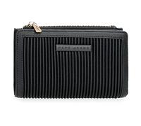 Pepe Jeans Aurora Portafoglio con Porta Carte Nero 17x10x2 cm Pelle Sintetica