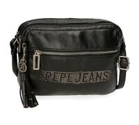 Pepe Jeans Bera Borsa a tracolla a due scomparti nero 24 x 16 x 9 cm Pelle sintetica by Joumma Bags