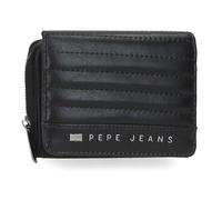 Pepe Jeans Biker Portafoglio con Portafoglio Nero 10 x 8 x 3 cm Poliestere con dettagli in pelle sintetica by Joumma Bags, Nero, Taglia unica, Portafoglio con portafoglio